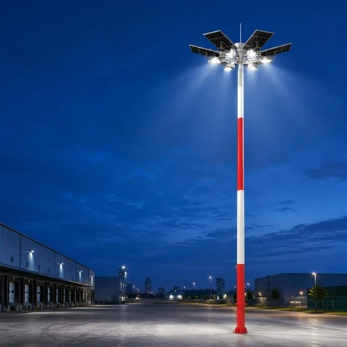 Načelo visokih jambornih luči na sončno energijo